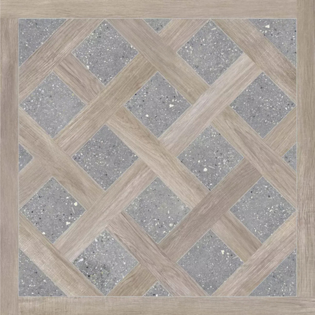 Intarsio Grey 40"x40", 3/8" Natural Porcelain Tile