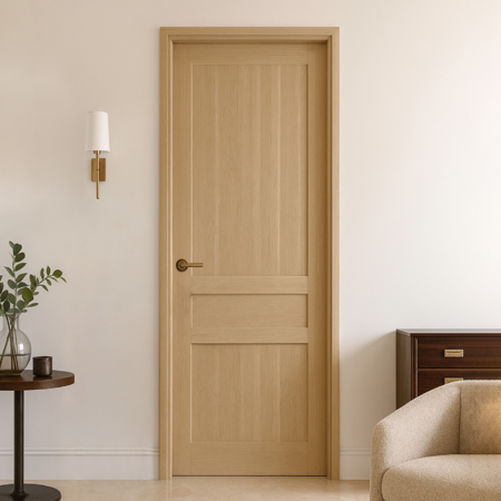 Contemporary Interior Door White Oak Urban Classico 2'-6" x 8'-0" Pre-Hung Left
