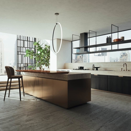 Legnori Luxury Italian Kitchen with Island & Library