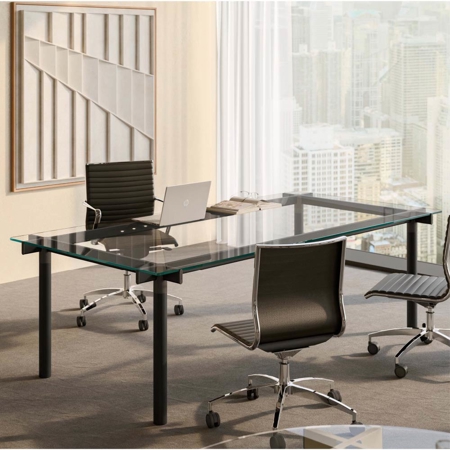 Decumano Modern Rectangular Glass Executive Table