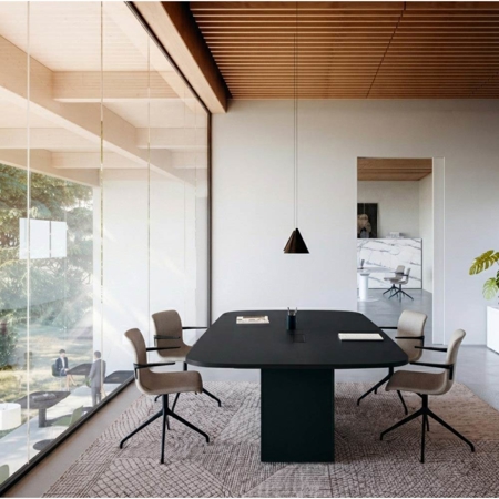 Meet Up Electrically Height-Adjustable Meeting Table, Black