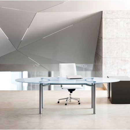 Mèta Oval Crystal Executive Workstation Desk