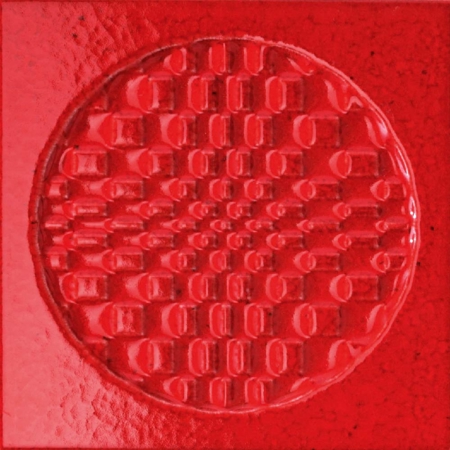 Ceramic Décor Città di Faenza Geo Rosso 6" x 6", 3/8" Glossy