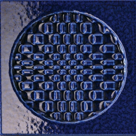 Ceramic Décor Città di Faenza Geo Blu 6" x 6", 3/8" Glossy