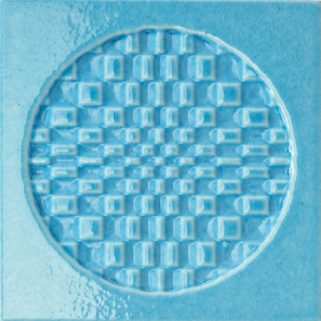Ceramic Décor Città di Faenza Geo Azzurro 6" x 6", 3/8" Glossy