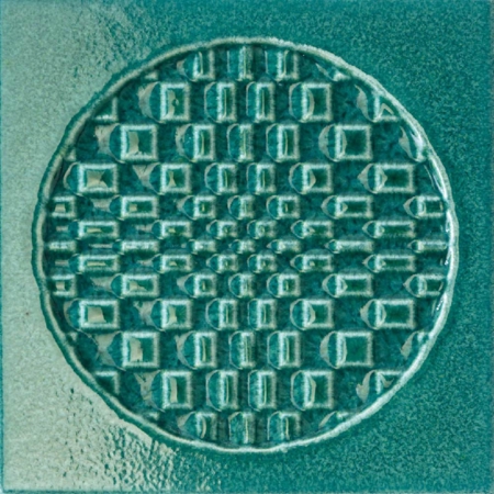 Ceramic Décor Città di Faenza Geo Verde 6" x 6", 3/8" Glossy