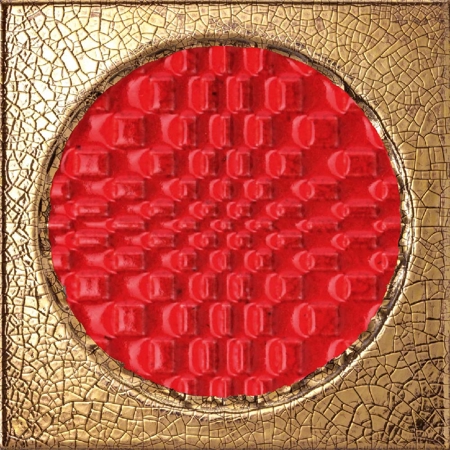 Città di Faenza Geo Oro Rosso 6" x 6", 3/8" Glossy Ceramic Tile