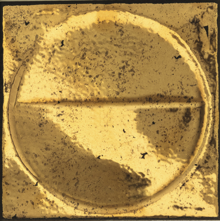 TerreLucide Motivi Oro Lucido Nero A 6" x 6", 3/8" Glossy Ceramic Tile