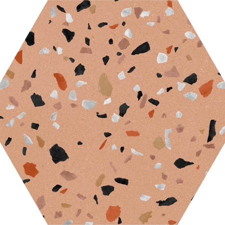 Abstract Camel Hexagon 8" x 9", 3/8" Matt Porcelain tile
