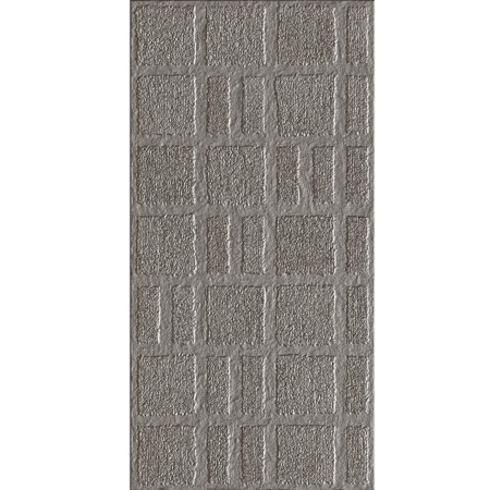 Milano Silver Stamp 20" x 40", 3/8" Glossy Porcelain Tile