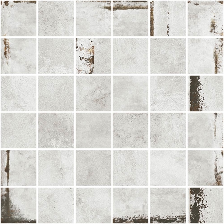 Mosaic Steel White 12" x 12", 3/8" Natural Porcelain Tile